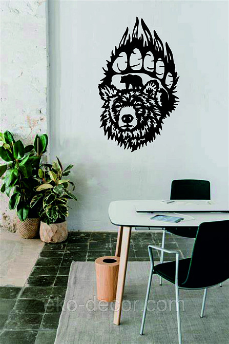 Настінне Панно «Ведмідь», Декор на стіну 90*54 см, Чорний Київ - фото 3