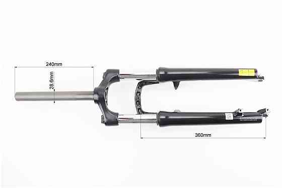 Вилка 26" амортизаційна, без різьби 1-1/8" (28,6мм), шток 240мм, з ходом 100мм, V/Disk-brake, Preload, алюмінієва, чорна XCM 30 Київ