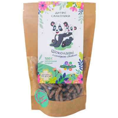 Дитяче печиво Дитячі Смаколики Палички неглазуровані Шоколадні з солодкою стевією і вітамінами 25 г (1181032) Вінниця