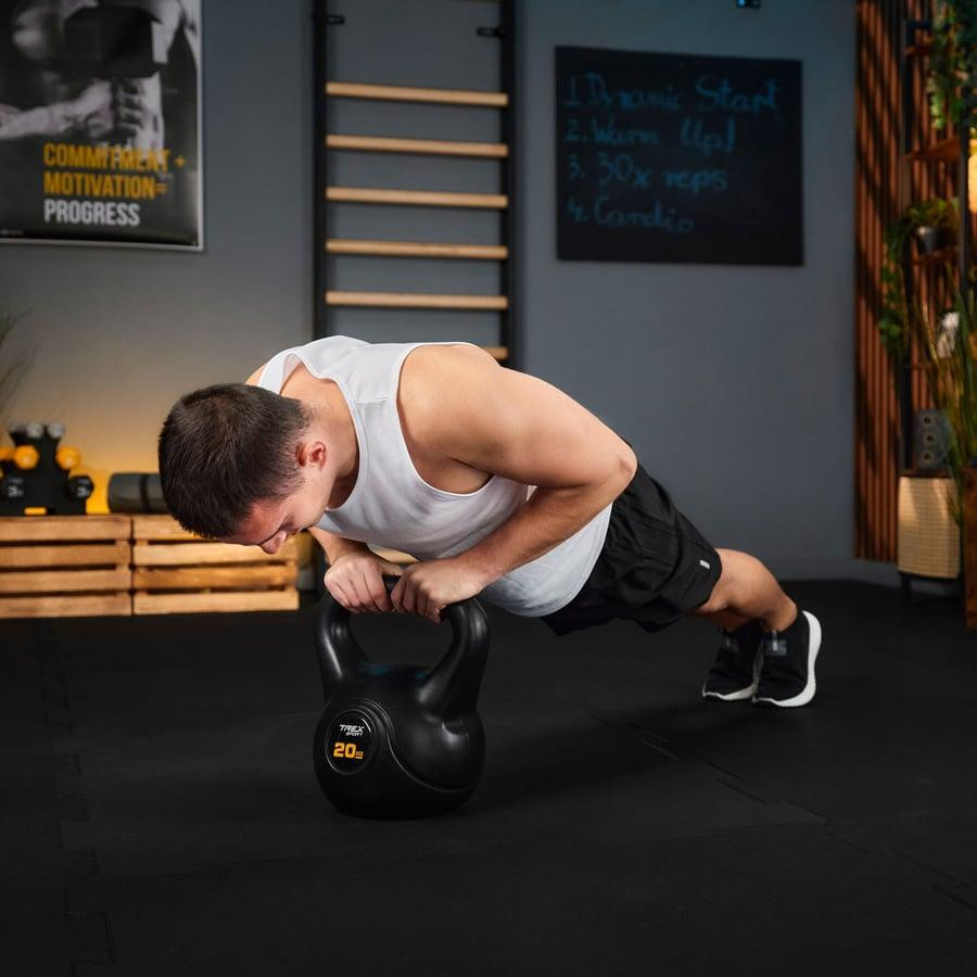 Гиря вінілова 20кг Trex Sport TX-020CKB чорний Київ - фото 10