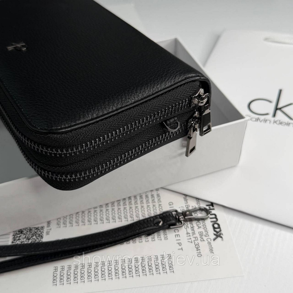 Кожаный брендовый кошелек клатч на два отделения Ck (6614) Киев - изображение 7