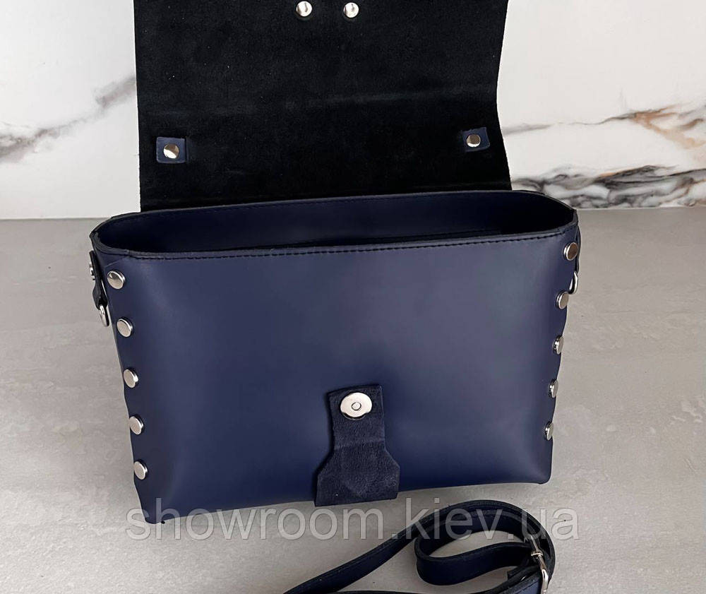 Жіноча сумка кроссбоді Laura Biaggi (04-139) шкіряна синя Київ - фото 4