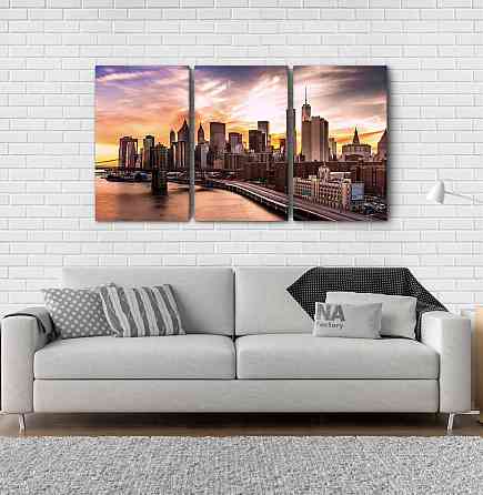 Модульная картина Закат Город Аrt-171_3А Киев