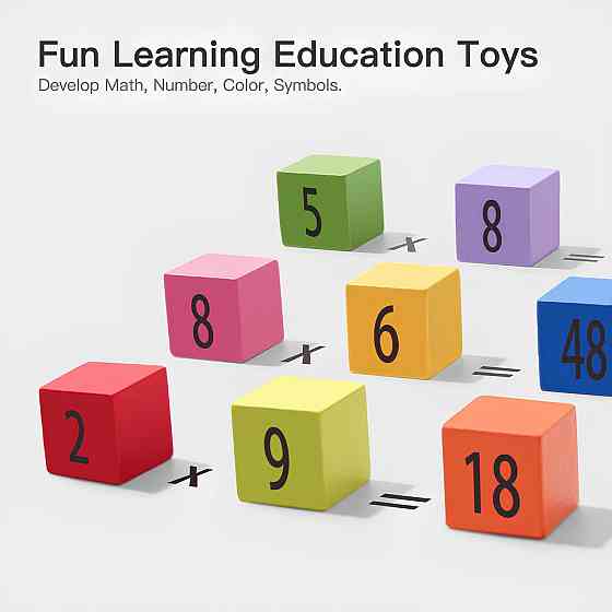 Таблиця множення Монтессорі RESTEQ — дерев’яна розвивальна іграшка для вивчення математики у формі гри Київ