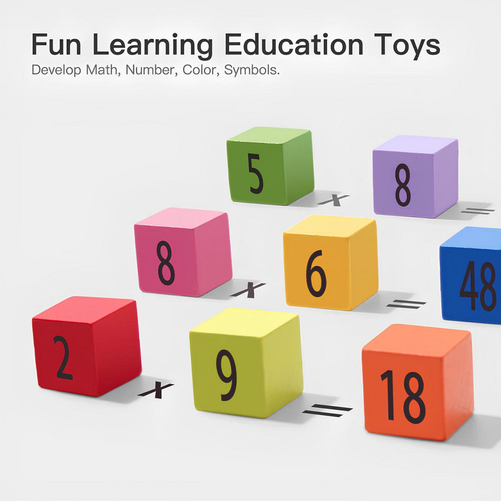 Таблица умножения Монтессори RESTEQ — развивающая деревянная игрушка для изучения математики в игровой форме Киев - изображение 2