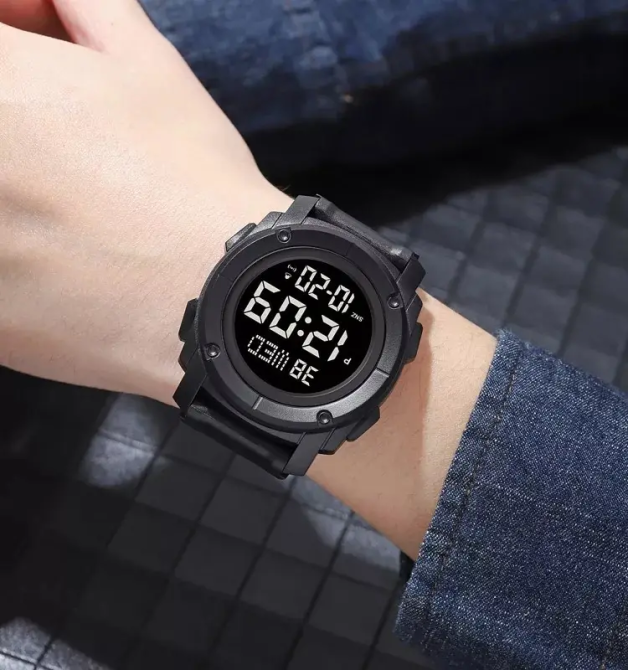 Чоловічий спортивний наручний годинник Skmei 1853 (Чорний з чорним циферблатом) Вінниця - фото 8