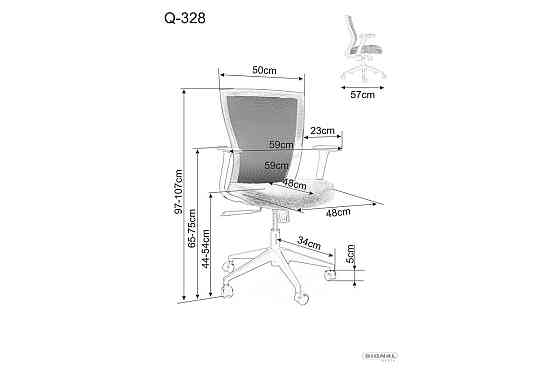 Крісло поворотне Q-328 чорне/блакитне Киев