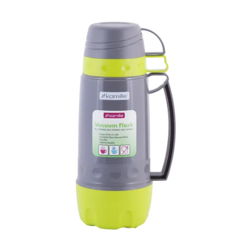 Термос 1л зі скляною колбою і 3 пластиковими чашками KAMILLЕ 2080 Житомир