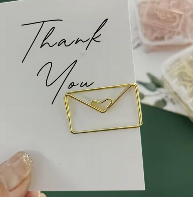 Набір металевих скріпок закладок 10 шт у формі конверта з серцем, декоративні скріпки для книг і планера Київ - фото 3