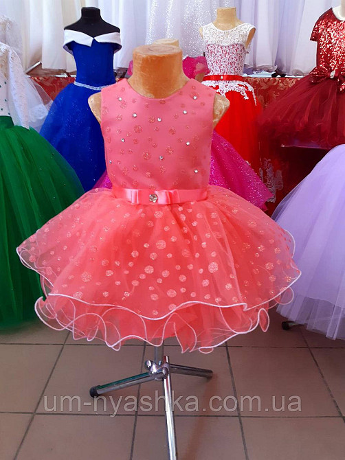 Детское нарядное платье Коралловое горох с блестками на 2-4 годика Кривой Рог - изображение 6