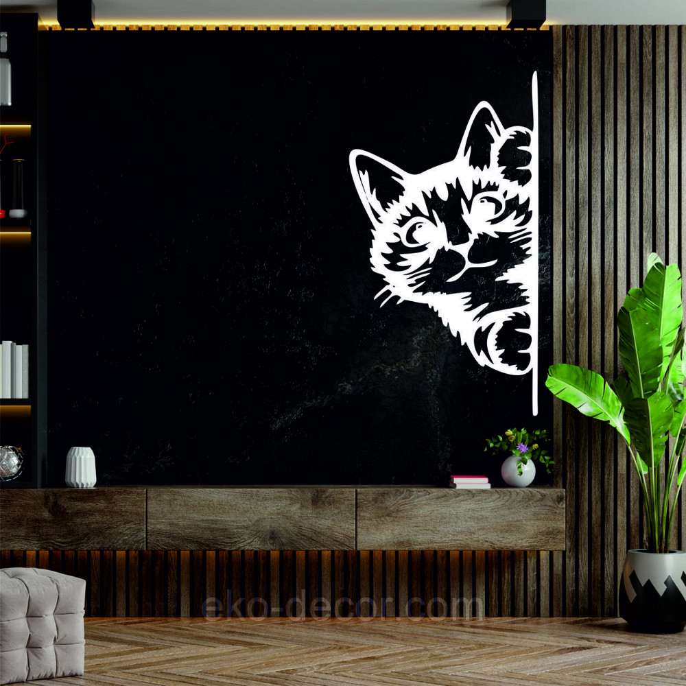 Декоративне настінне 3D Панно «Кіт» Декор на стіну з об'ємом (ціна за 1 шт) Київ - фото 2