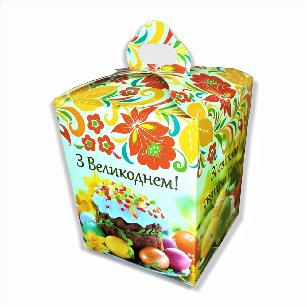 Коробка для паски «Великоднє Свято» 145×145×185 мм, святкова упаковка для великодньої випічки Харків - фото 1