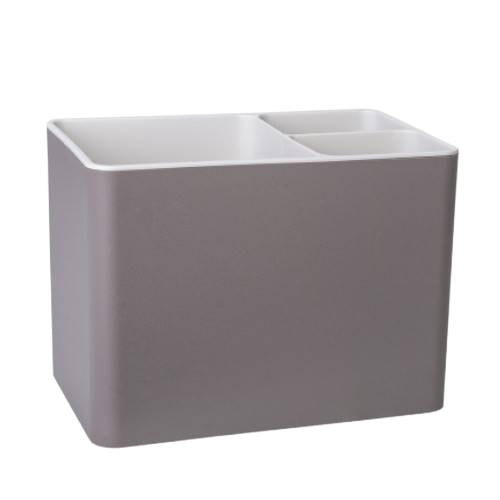 Підставка для столового приладдя пластик капучіно/біла троянда 