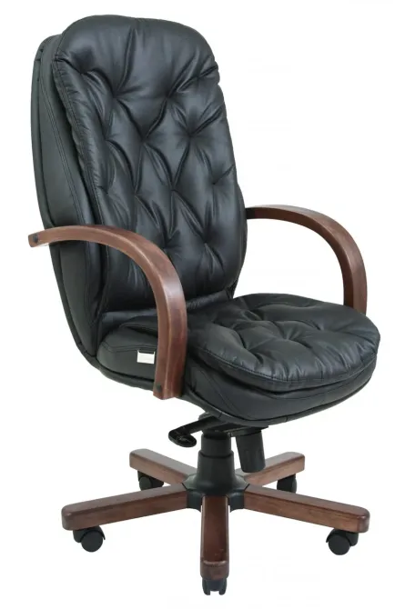 Офисное Кресло Руководителя Richman Venice Кожа Lux Wood М1 Tilt Черный Днепр - изображение 1