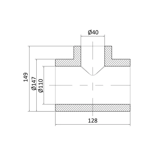 Трійник PPR Blue Ocean 110х40х110 редукційний Київ