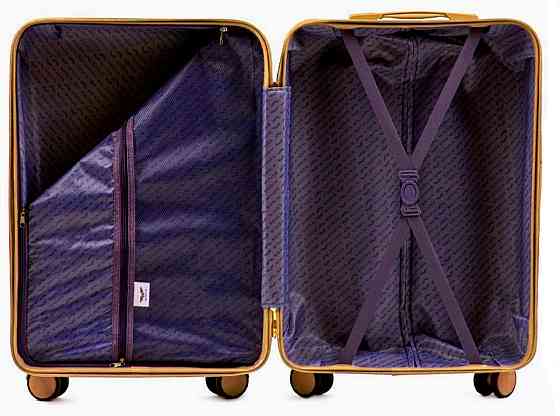 Чемодан пластиковый Wings WN01 маленький 55 см золотистый Киев