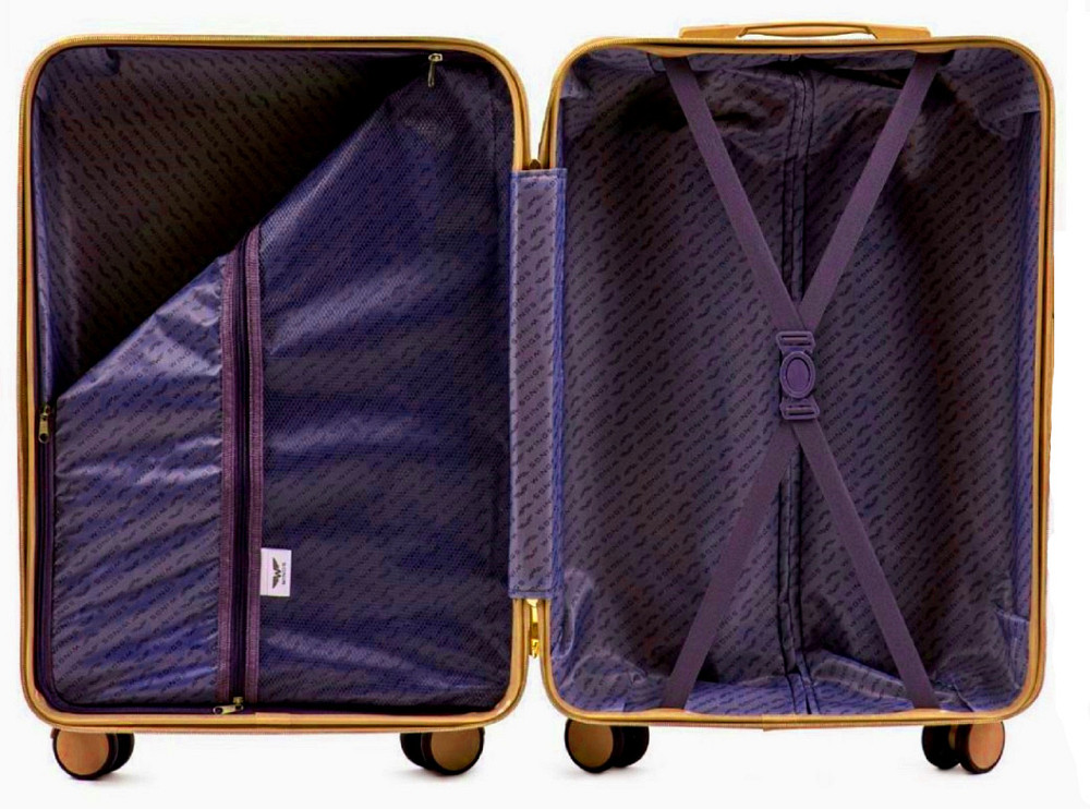 Чемодан пластиковый Wings WN01 маленький 55 см золотистый Киев - изображение 5