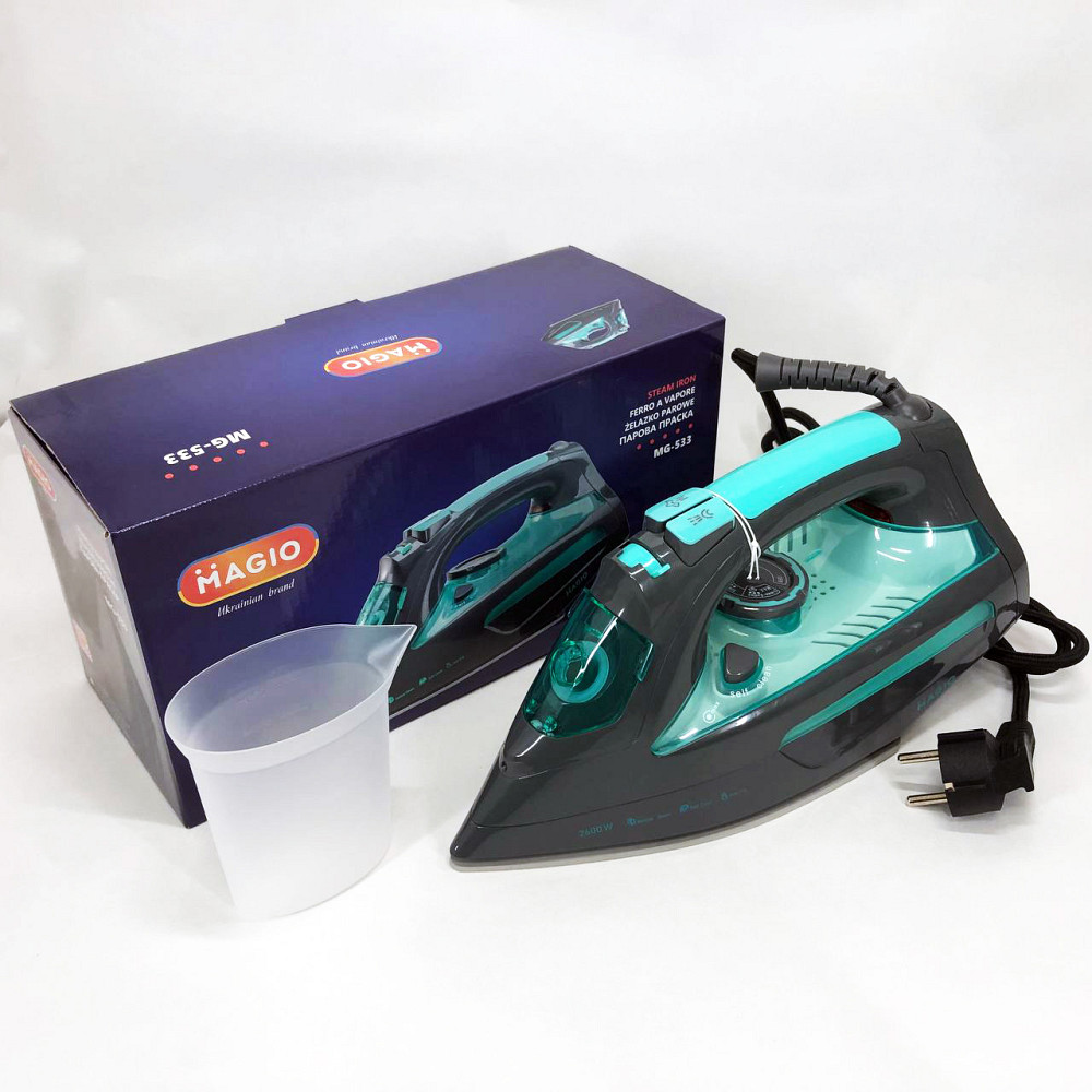 Утюг для одежды с функцией пара Magio MG-533 2600 Вт, Утюг керамический антипригарный CL-27 Львов - изображение 2