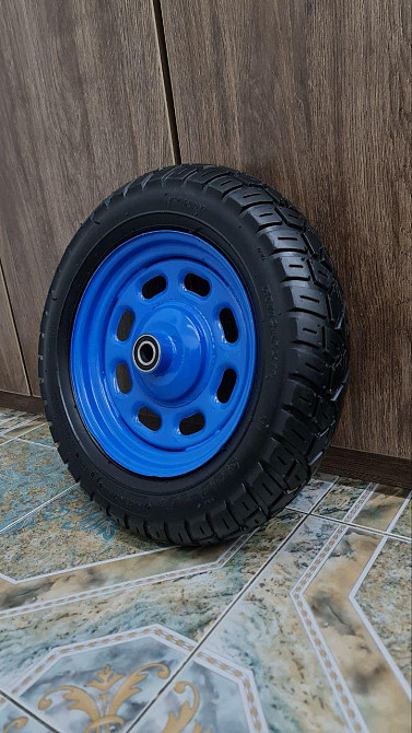 Колесо для тачки 3.5х10 Синий Колесо пневматическое с шариковым подшипником с обоих сторон Колеса к тачке Белая Церковь - изображение 8