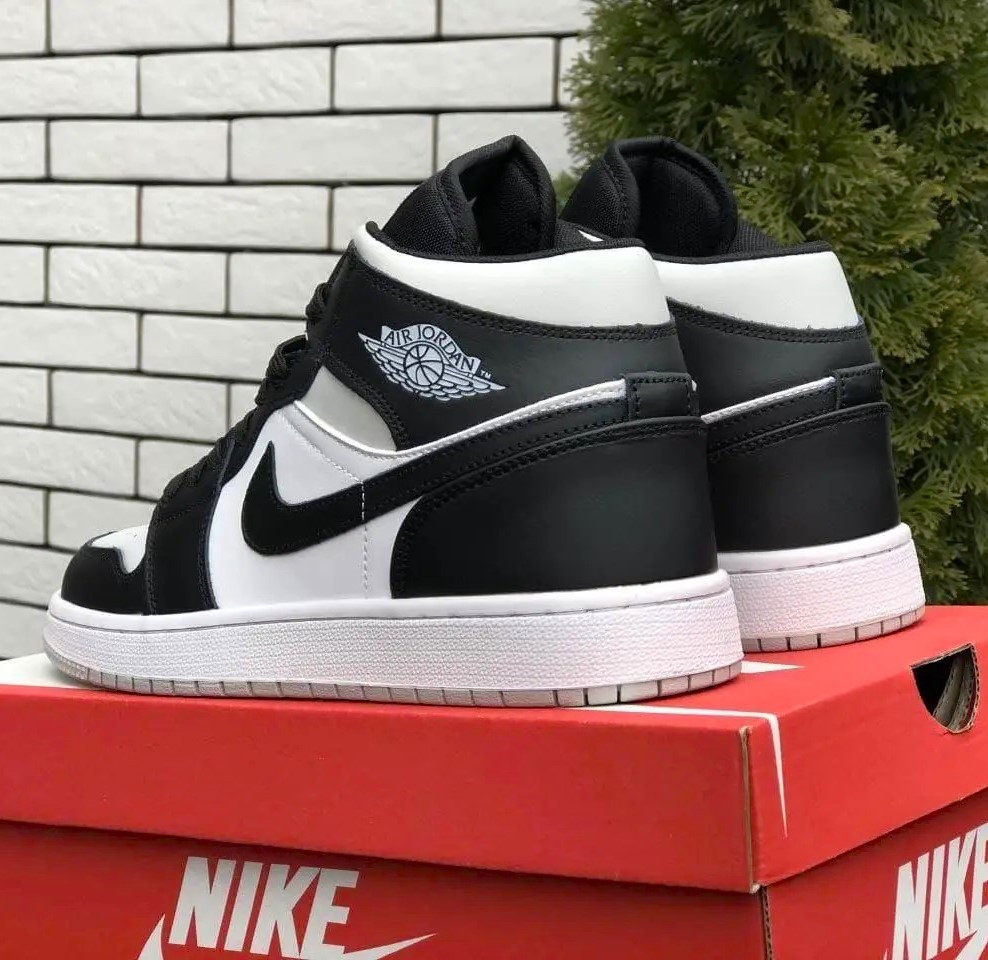 Кроссовки Nike AIR Jordan Белые Мужские Черные Джорданы Высокие Найк (размеры: 41,42,43,44,45) Днепр - изображение 8