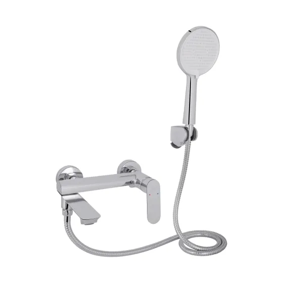 Смеситель для ванны Qtap Evia с поворотным изливом и душевым гарнитуром QTEVI260CRM47578 Chrome Киев