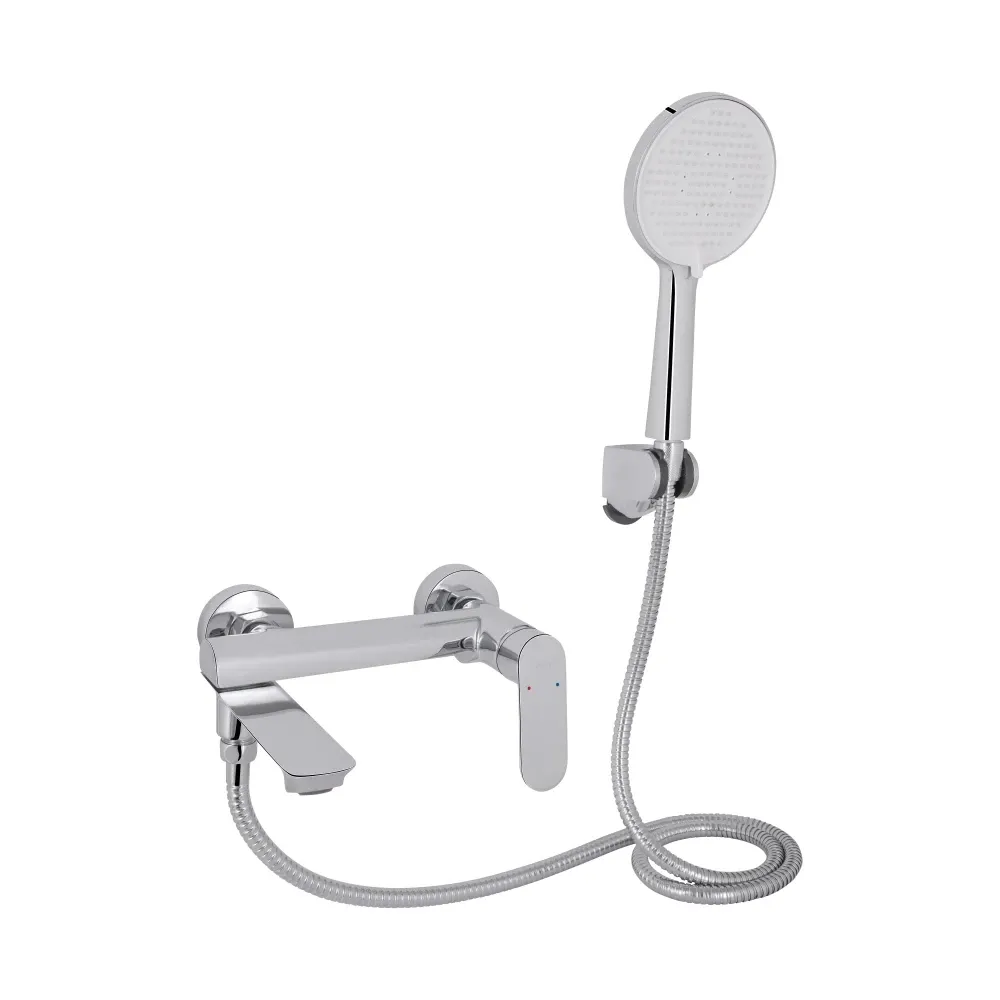 Змішувач для ванни Qtap Evia з поворотним виливом і душовим гарнітуром QTEVI260CRM47578 Chrome Київ - фото 1