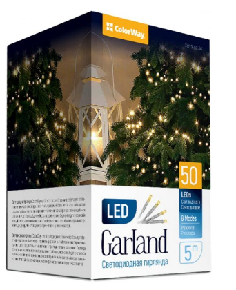 Світлодіодна гірлянда 50 Led 5м 8 режимів 220V CW-G-50L5V ColorWay Житомир