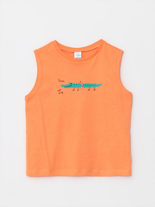 Дитяча Літня Майка з Принтом Крокодила для Хлопчика LC Waikiki Помаранчева 12-18 міс (80-86см) Київ - фото 4