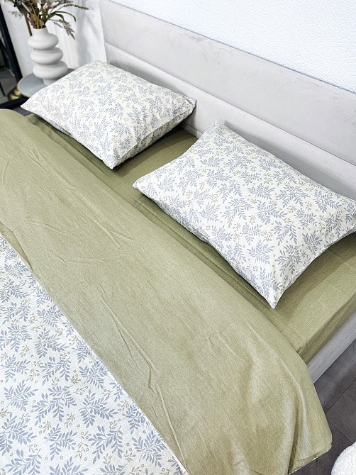 Ecotton Комплект постільної білизни Ecotton полуторний 150х215 см сатин зелений (рис. 24308) Коломия - фото 4