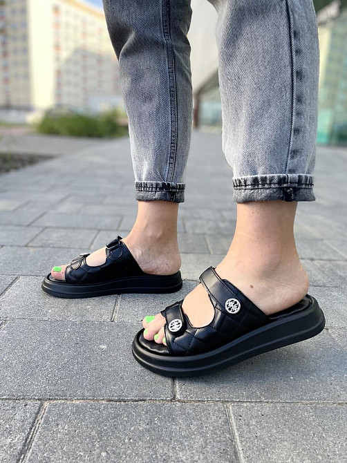 Edan Instruments Шльопанці жіночі EDAN 777 чорні (літо, шкіра натуральна) (5133) Коломыя - изображение 2