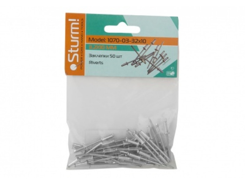 Заклепки неірж 3,2x10 мм 50 шт. Sturm 1070-03-32X10 (читайте опис) Рівне - фото 1