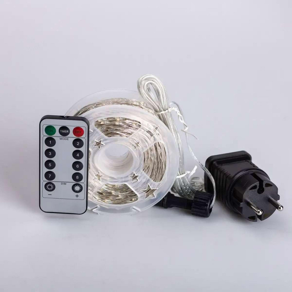 Гирлянда роса на пульте 100 метров на 1000 led светодиодов капля белый провод синяя 1000L100MWBL Киев - изображение 8