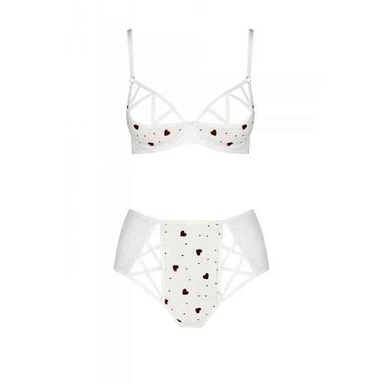 Еротичний комплект з малюнком Passion LOVELIA BIKINI L/XL, white Sex Aura Київ