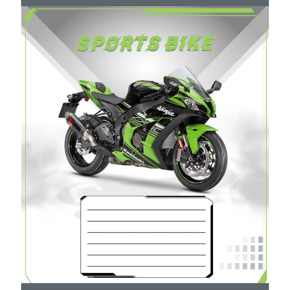 Зошит учнівський "Спортбайк" 012-500196K-5 в клітинку, 12 аркушів Вінниця - фото 1