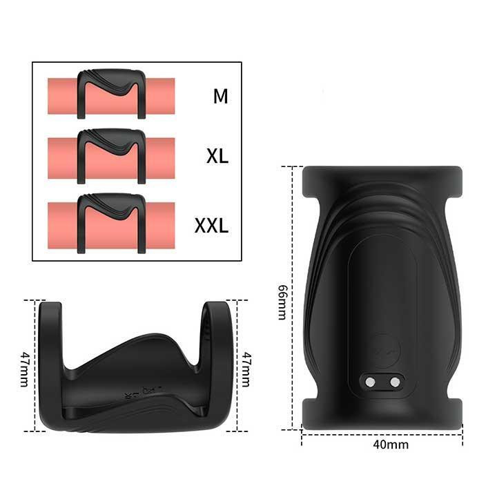 Смарт насадка на пеніс із вібрацією Black Velvets Sleeve чорний Вінниця - фото 13