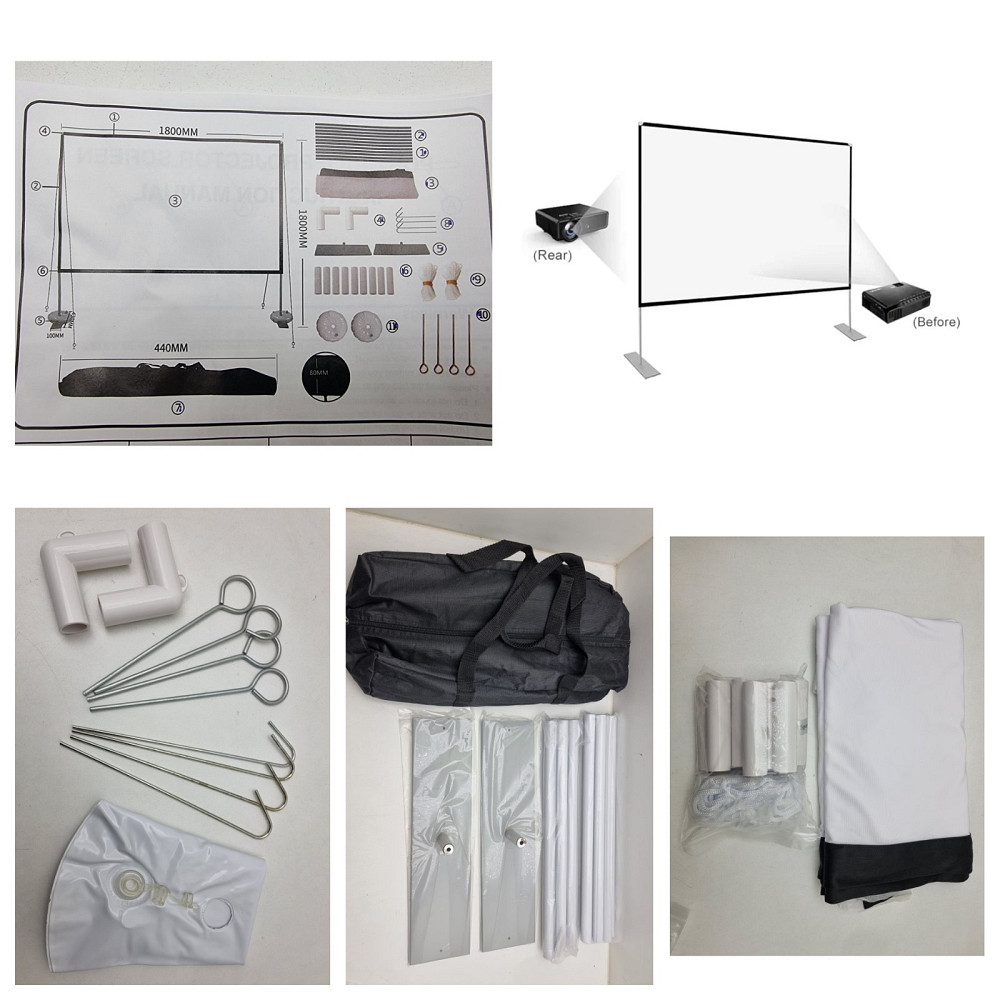 Мобільний проекційний екран для проектора 180*180см Луцк - изображение 3