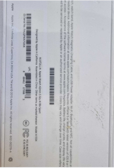 Apple Watch Sport (1-го покоління) 42 мм (A1554), новий. Киев - изображение 3