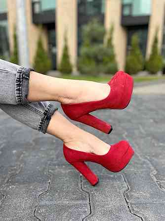 Туфлі жіночі STILLETA червоні еко-замша каблук 12см (A115-9321-21) Коломия