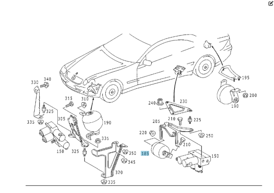 Mercedes-Benz  A2203200415 Гідроакумулятор - груша CL C215 S-class short W220 SL R230 S-class long V220 Одеса