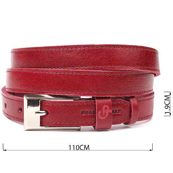 Неповторимый женский ремень из натуральной кожи Grande Pelle 21447 Бордовый Киев