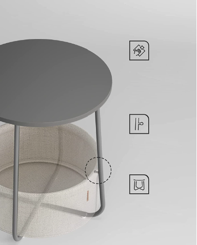 Журнальний столик Leobert Sharp з кошиком сірий Киев - изображение 5