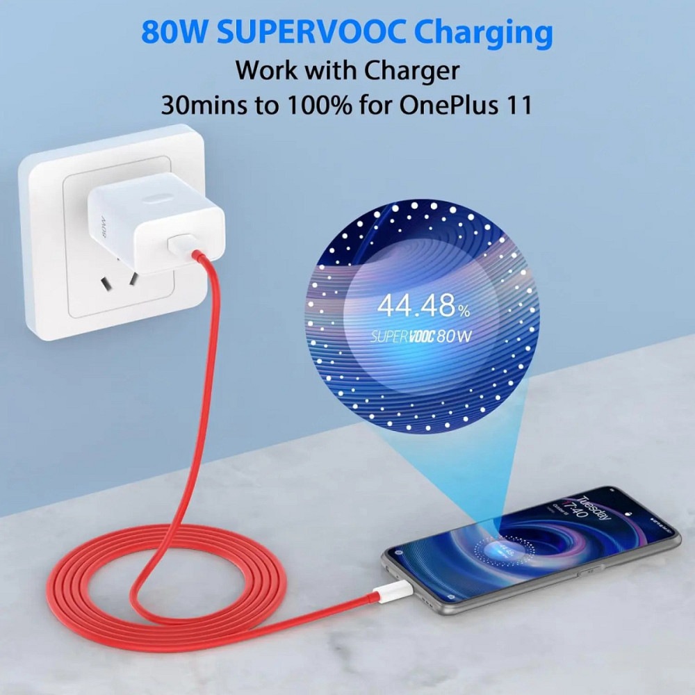Зарядний пристрій для OnePlus SuperVOOC 80 W білий USB-C блок живлення швидке заряджання смартфона Миколаїв - фото 7