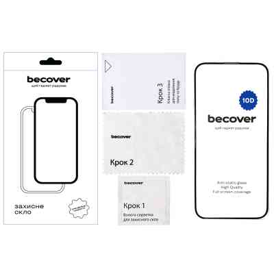 Стекло защитное BeCover Apple iPhone 16 Plus 10D Black (712322) Винница