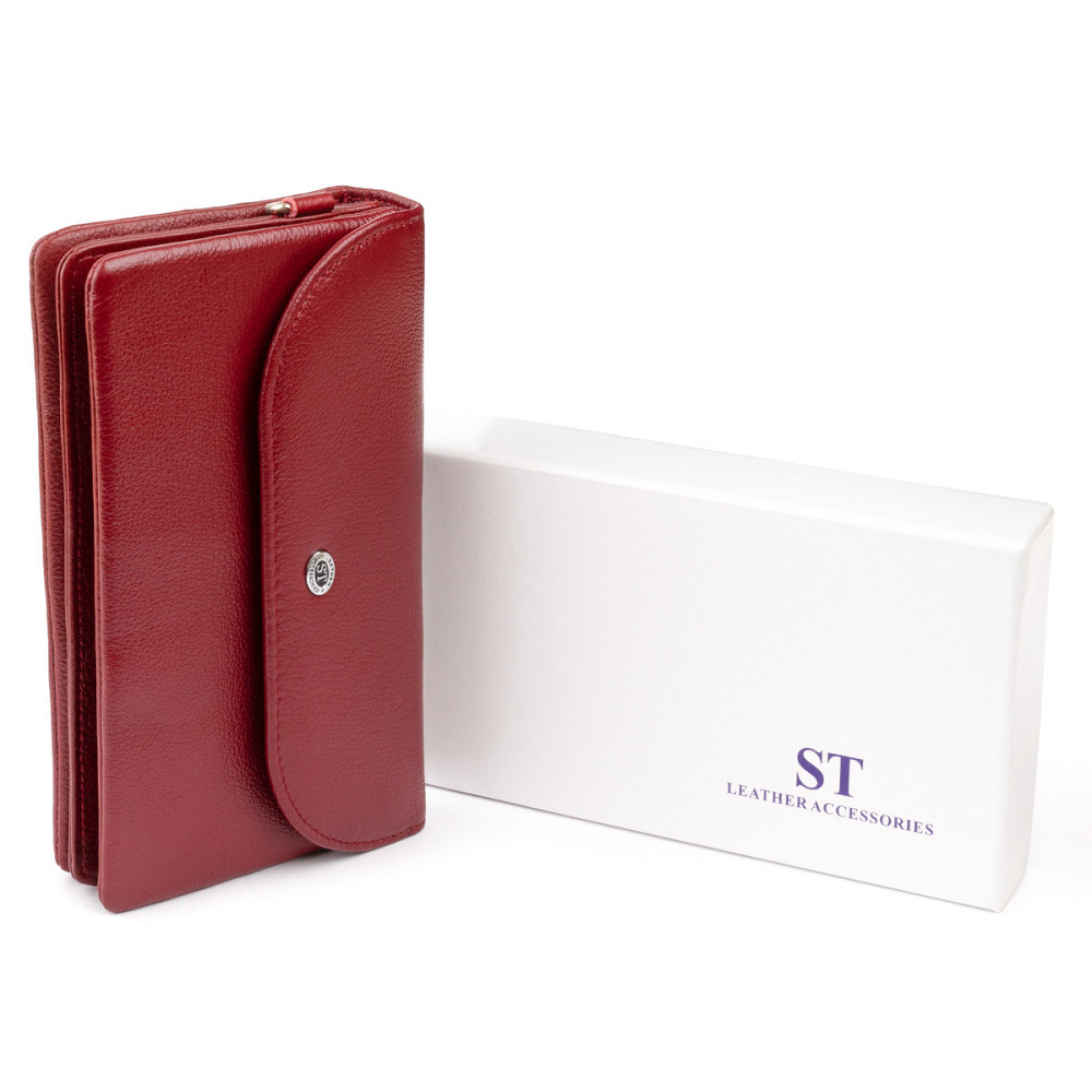 Клатч зі шкіри жіночий ST Leather 19318 Бордовий Київ - фото 7