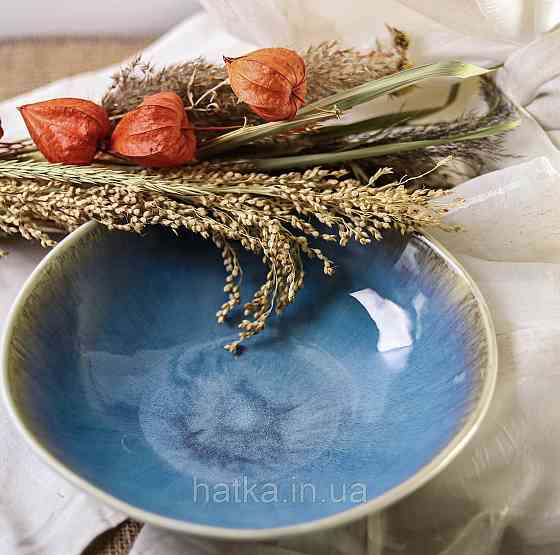 Салатник великий Olens "Всесвітня" 27х7 см кераміка блакитна Київ