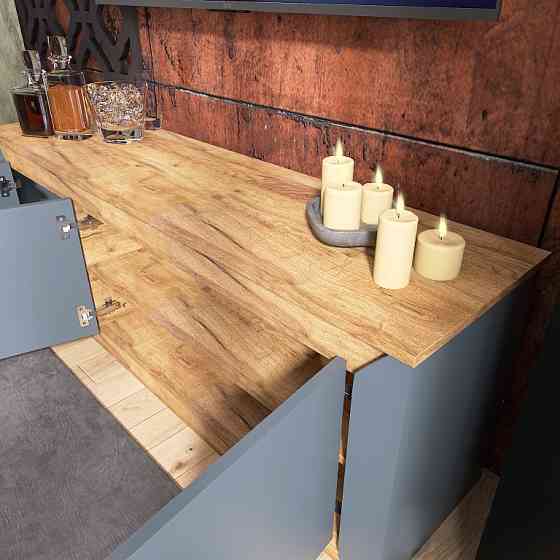 Тумба под телевизор Эверест Нордик ТВ-1500 Графит + Дуб крафт золотой (DTM-5542) Днепр