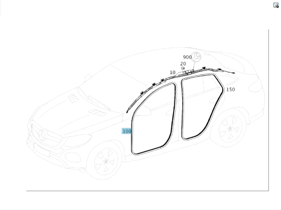 Mercedes-Benz  A2926970051 9G44 Ущільнювач передніх дверей чорний GLE Coupe C292 Одеса