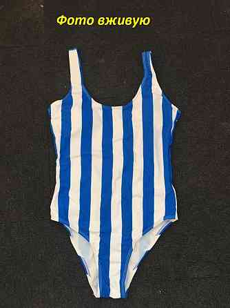 Купальник в полоску суцільний блакитно-білий Київ