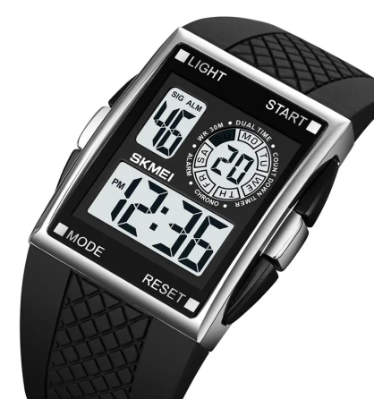 Чоловічий наручний кварцовий годинник Skmei 1967 (Сріблястий з білим) Вінниця