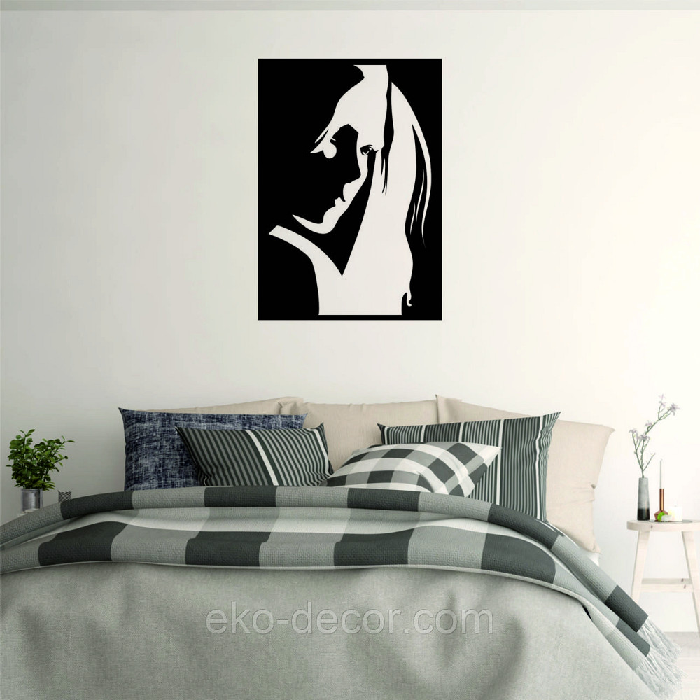 Декоративное настенное Панно «Девушка» Декор на стену 70*49 см, Черный Киев - изображение 5
